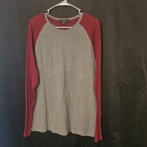 Banana Republic Factory Gray and Red Long Sleeve Shirt